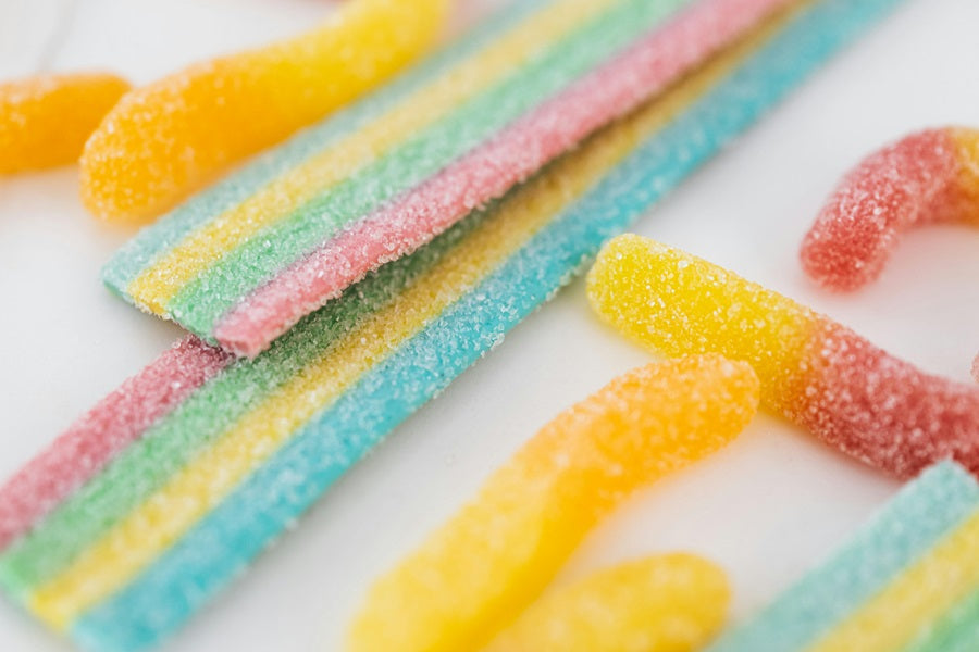 sour candy and gummy candy collection