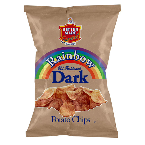 Better Made Rainbow Old Fashioned Potato Chips bag dark cooked chips