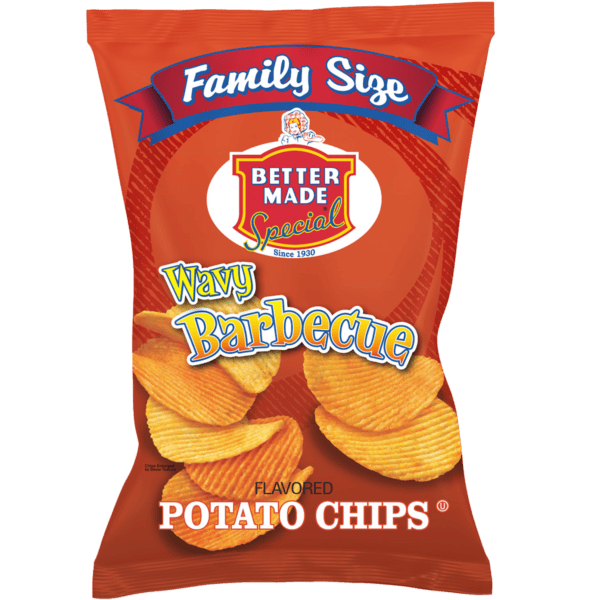 Better Made Wavy BBQ Potato Chips bag with ripple cut chips