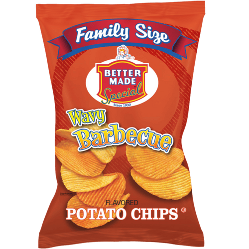 Better Made Wavy BBQ Potato Chips bag with ripple cut chips