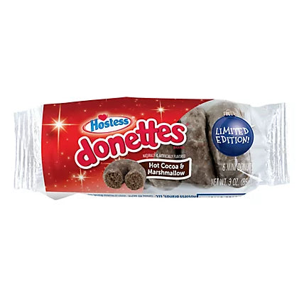 Hostess Hot Cocoa & Marshmallow Donettes Mini Chocolate Donuts