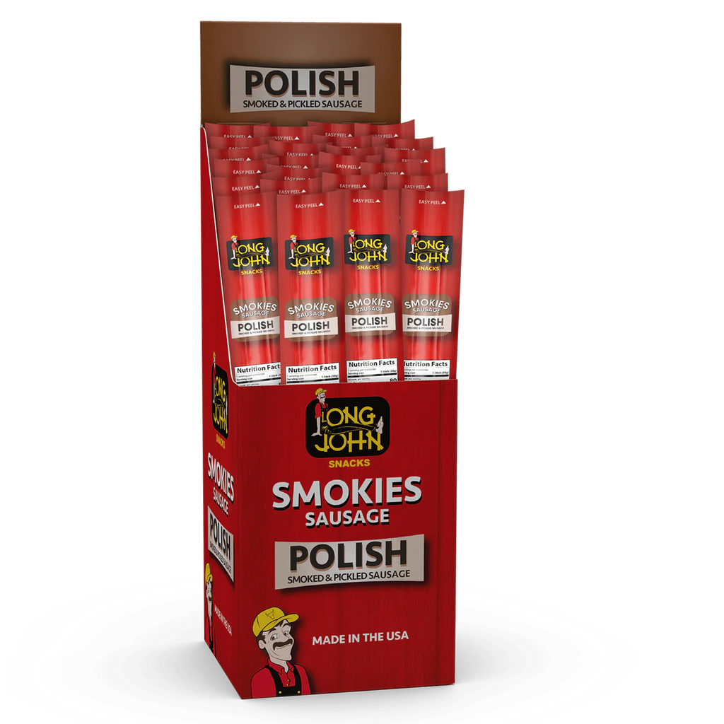 Long John Snacks Smokies Snack Sticks – Savory, Smoked Meat Snack in Packaging - Order Online from Sweet Cakes Shop in Detroit, MI