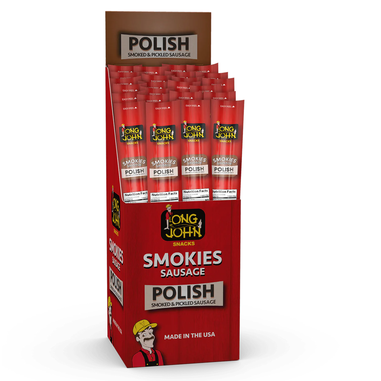 Long John Snacks Smokies Snack Sticks – Savory, Smoked Meat Snack in Packaging - Order Online from Sweet Cakes Shop in Detroit, MI