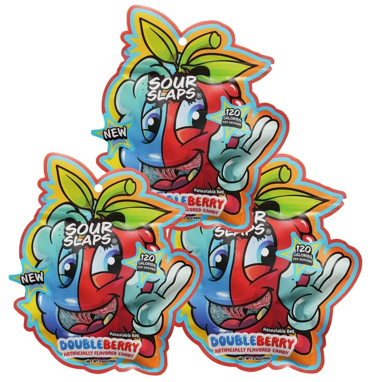 Love sour candy? Try the Sour Slaps 3-Pack Flavored Sour Candy Belts at Sweet Cakes Shop in Detroit—three packs of chewy, fruity, and tangy goodness!