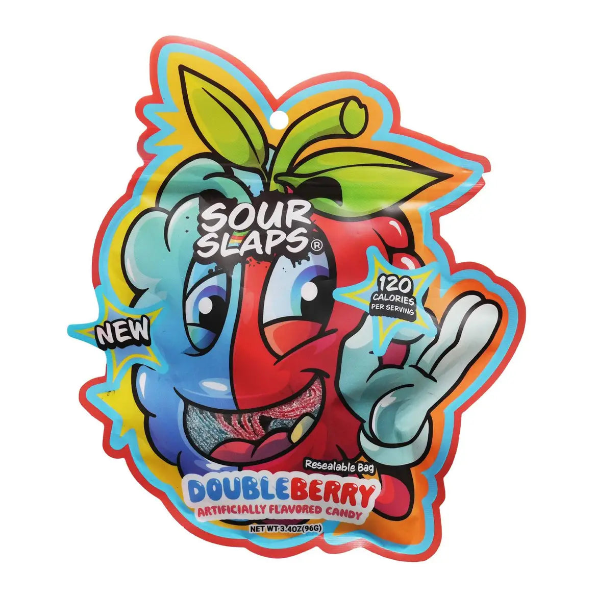 Sour Slaps 3-Pack Flavored Sour Candy Belts—chewy, colorful, and coated in sour sugar, available at Sweet Cakes Shop in Detroit.