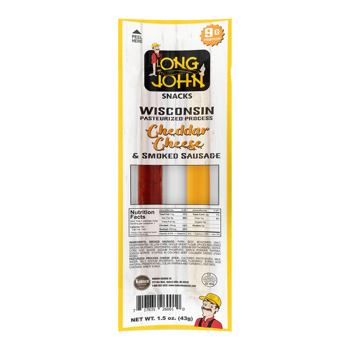 Cheddar Cheese and Smoked Sausage Sticks