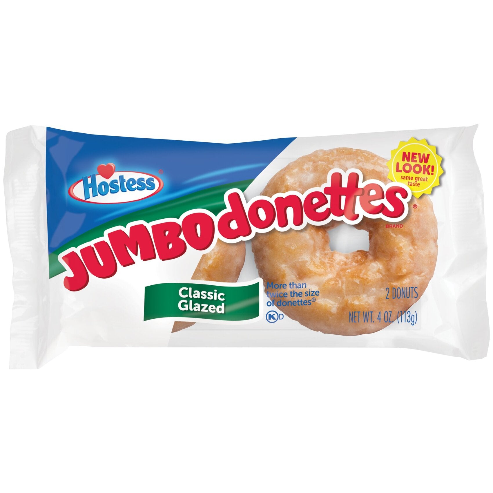 Hostess Classic Glazed Jumbo Donettes with a golden glaze, available at Sweet Cakes Shop in Detroit, Michigan.