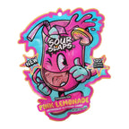 Sour Slaps Pink Lemonade candy—thin, chewy, and dusted with sour sugar, available at Sweet Cakes Shop in Detroit.