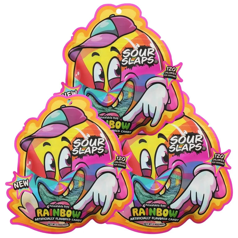 Shop Sour Slaps Rainbow Candy Online at Sweet Cakes Shop in Detroit Michigan Online, nationwide delivery available.