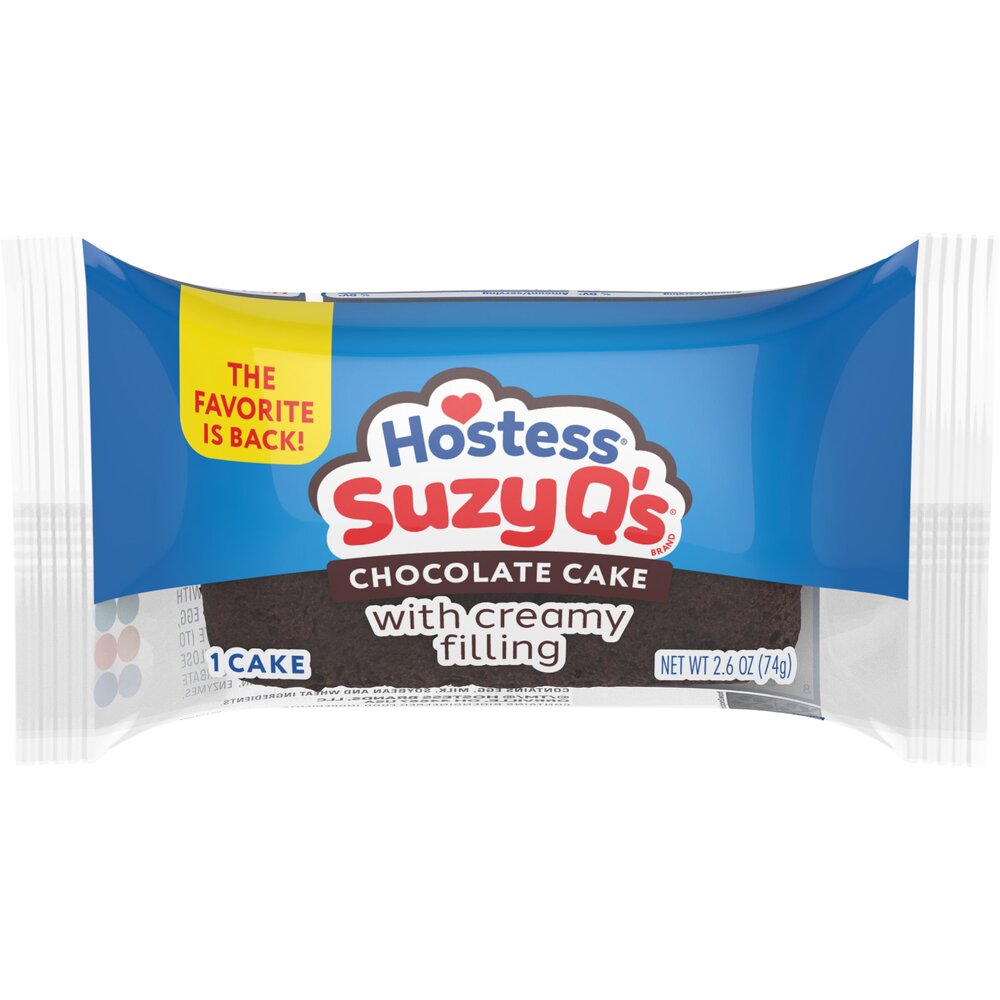 Hostess Suzy Qs chocolate snack cakes packaging